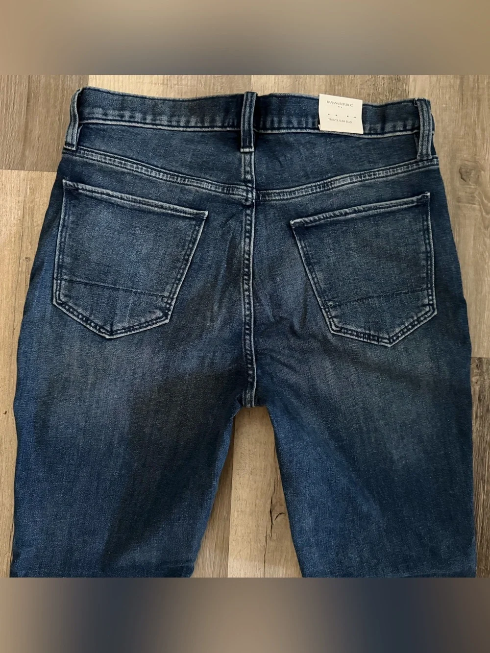 Banana Republic Premium Slim Fit Jeans Mens Size 38 X 30 Travel Blue Stretch NEW